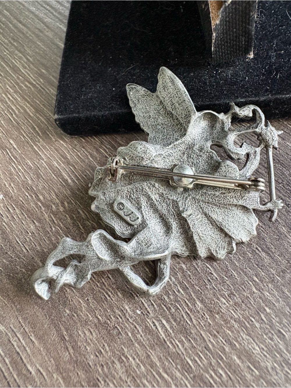 1980’s JJ Jonette Fairy Pewter  Fairy Flower Brooch Pin - Picture 5 of 6